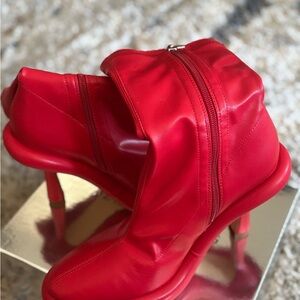 AKIRA Bold Red Heeled Boots